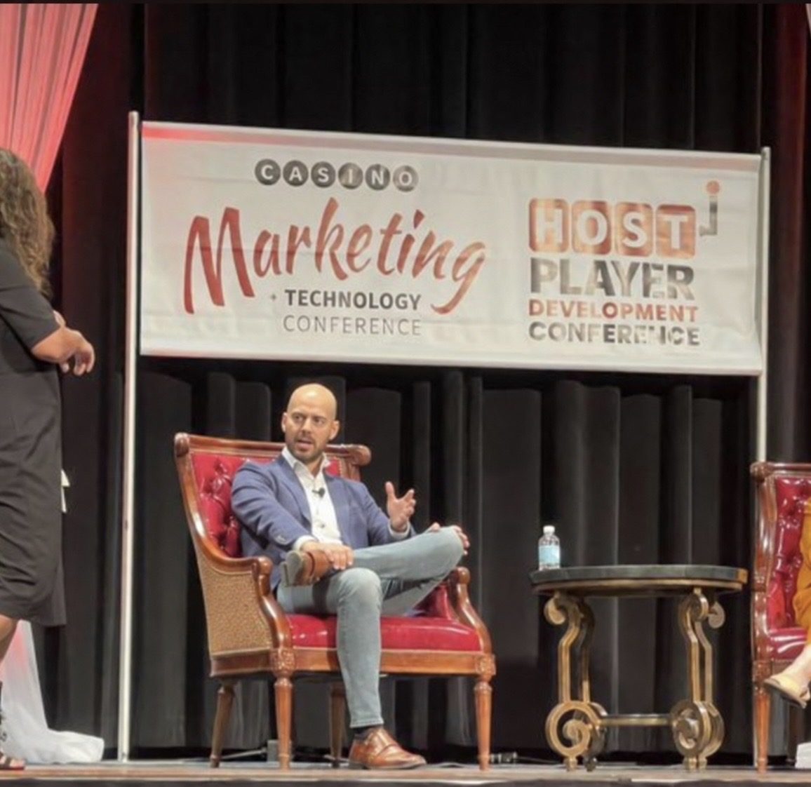 Phil Sabbah speaking on stage at the Casino Marketing and Technology Conference and Host Player Development Conference